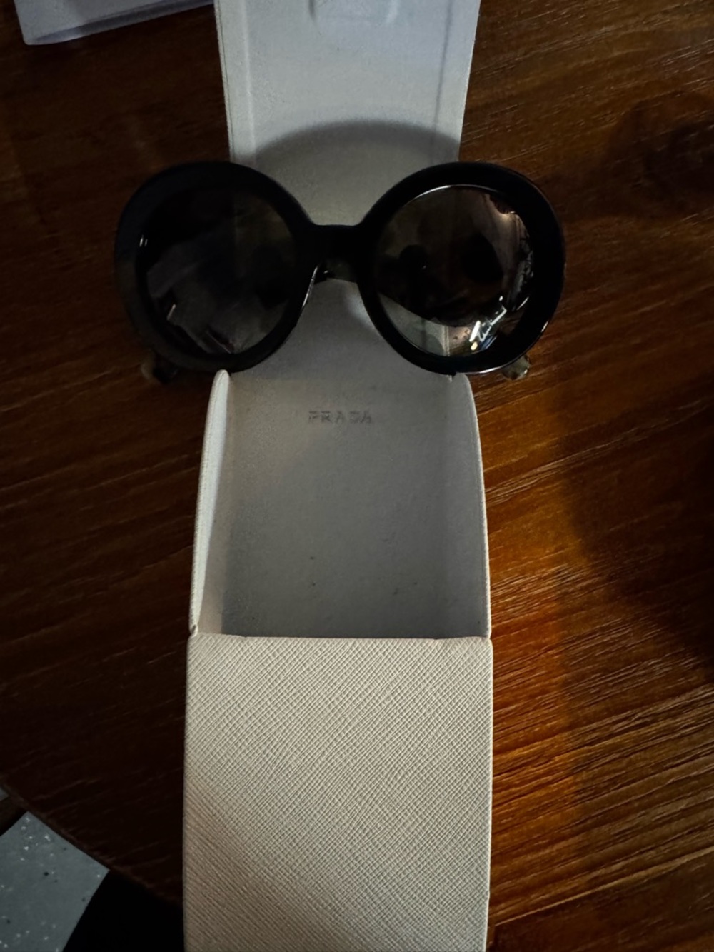Prada Black Round Sunglasses for Women